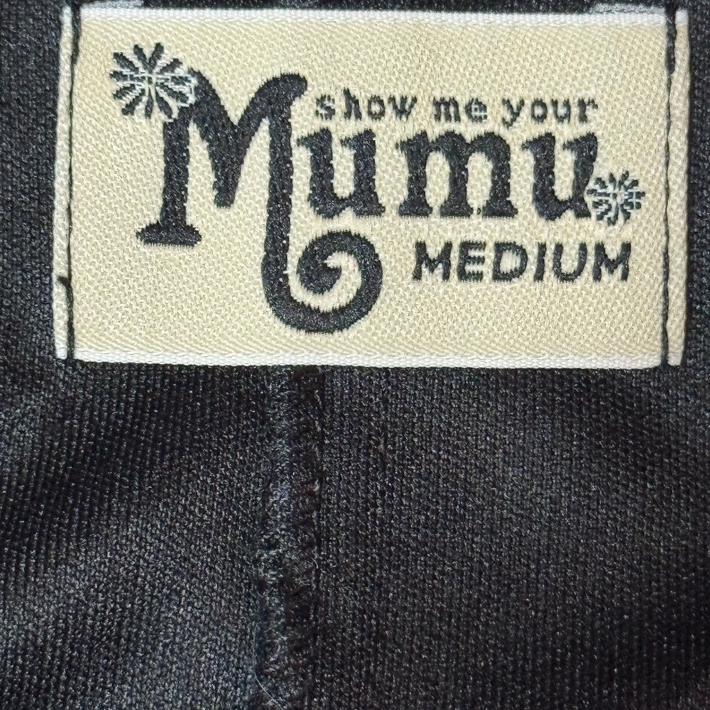 Show Me Your MuMu Black Floral Lined Mini Slip Dress Size Medium - Picture 3 of 10
